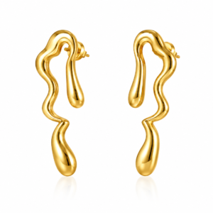SIRA 22K Gold-Plated Sculptural Flow Earrings