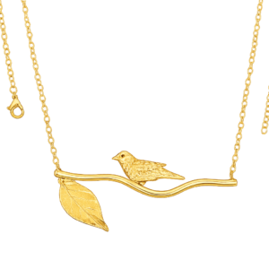 AVIRA Birdsong Neck Glam – 22K Gold Plated Nature-Inspired Statement Necklace