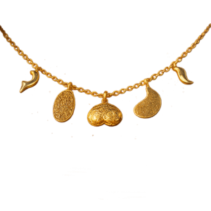 SOLA Charm Neck Glam Necklace – 22K Gold Plated Minimalist Abstract Piece