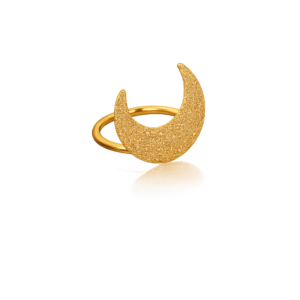 Luna Ring | 22K Gold-Plated Crescent Moon Statement Ring
