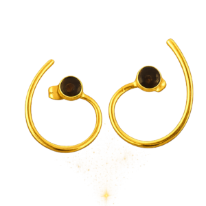 Noir Halo Earrings | 22K Gold-Plated Open Hoop Earrings