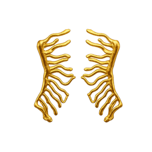 NOOR Earrings | 22K Gold-Plated Coral Statement Earrings