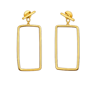 Linea Frame Earrings | 22K Gold-Plated