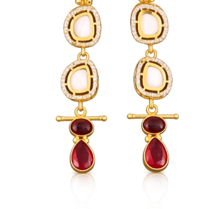 Aurelia 22K Gold-Plated Garnet Statement Drop Earrings