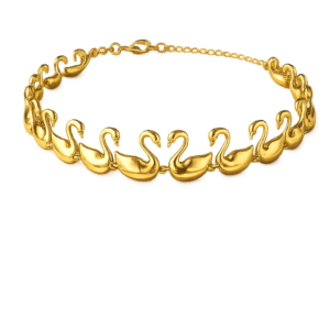 Swan Élégance Choker – 22K Gold Plated Swan Motif Statement Necklac