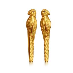 ADAA 22K Gold-Plated Parrot Statement Earrings