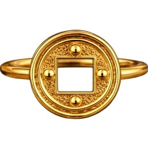 Elio 22K Gold-Plated Coin Statement Ring