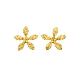 ELOA 22K Gold-Plated Floral Bloom Stud Earrings