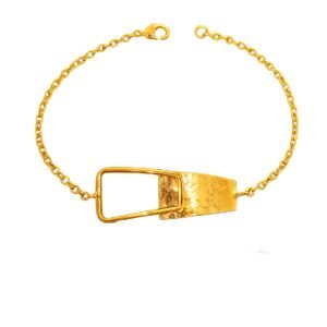 ELVA Wrist Couture Bracelet – 22K Gold Plated Geometric Chain