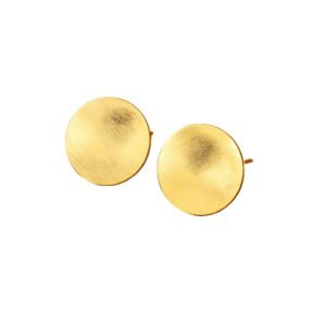 Kiva Aura Brushed Gold Disc Stud Earrings